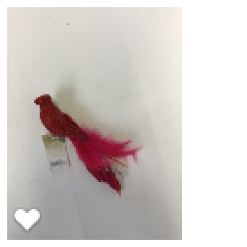 Vogel rood op clip 23CM